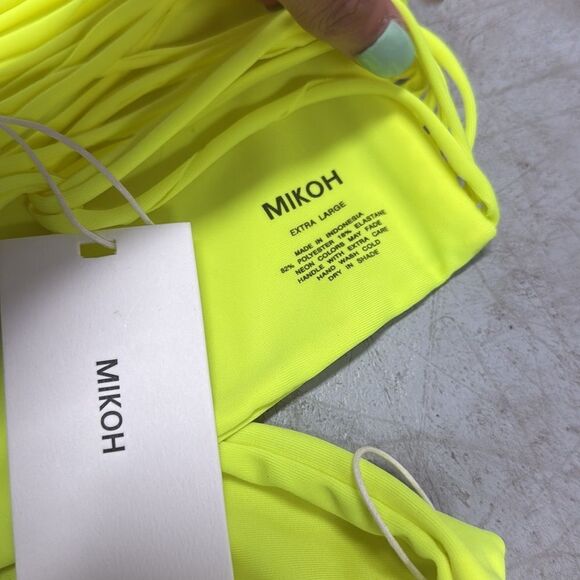MIKOH Neon Bikini Bandeau - NWT - Extra Large - Top & Bottom Set - Picture 3 of 4